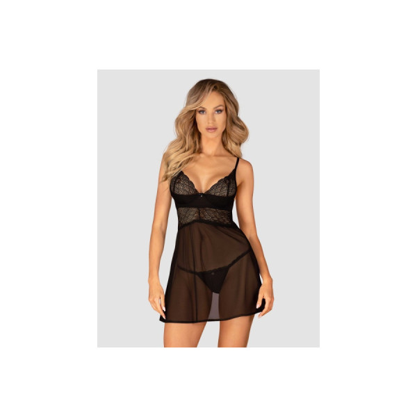 Chemeris babydoll et String - Noire
